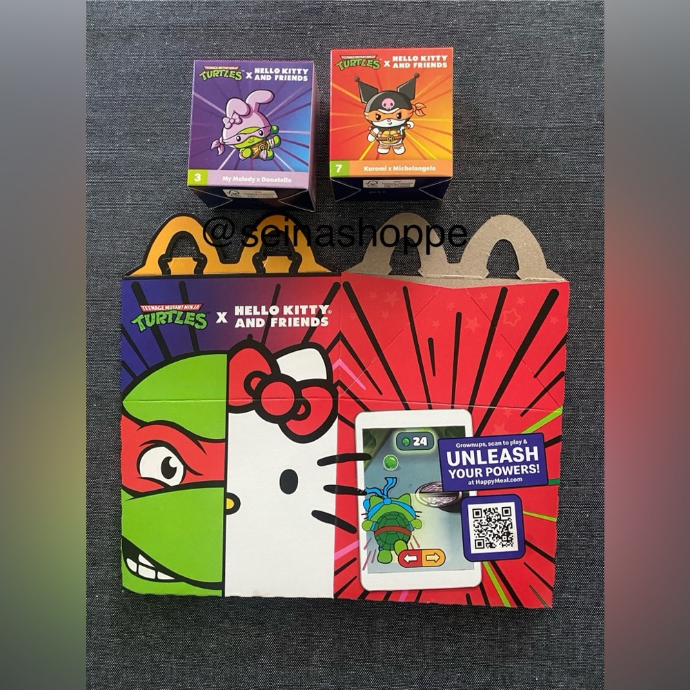 Mcds Hello Kitty x TMNT Set: My Melody x Donatello #3 & Kuromi x Michelangelo #7